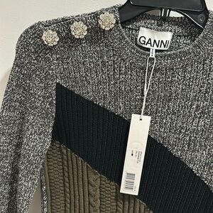NWT Ganni jeweled sweater